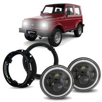 Par Farol Angel Eyes 60w + Suporte Suzuki Samurai Todos