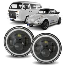 Par Farol Angel Eyes Defender Led Jeep Troller Fusca Kombi