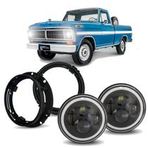 Par Farol Angel Eyes + Suporte 7 pol Ford F-100 1957 a 1985