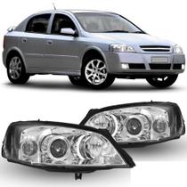 Par farol astra 2003 2004 2005 2006 a 2011 máscara cromada Par farol astra 2003 2004 2005 2006 a 2011 máscara cromada