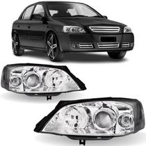 Par farol astra 2003 a 2011 foco duplo máscara cromada Par farol astra 2003 a 2011 foco duplo máscara cromada