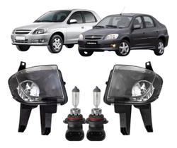 Par farol auxiliar celta 2006 a 2015 prisma 2006 2012 + lâmpada hb4 ld/le