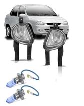 Par farol auxiliar corsa pickup corsa 2000 a 2002 classic 2003 a 2010 vidro - ai + lâmpadas h3 super branca 55 wts Par farol auxiliar corsa pickup corsa 2000 a 2002 classic 2003 a 2010 vidro - ai + lâmpadas h3 super branca 55 wts