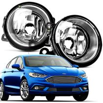 Par Farol Auxiliar Milha Lente Vidro Aro Prata Fusion 2013 2014 2015 2016 2017 2018 2019 2020