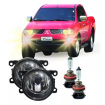Par Farol Auxiliar Milha Mitsubishi L200 Triton 2007 a 2016 Lente em Vidro + Lâmpadas H11 Par Farol Auxiliar Milha Mitsubishi L200 Triton 2007 a 2016 Lente em Vidro + Lâmpadas H11