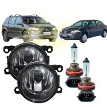 Par Farol Auxiliar Milha Renault Megane 2007 a 2013 Lente em Vidro + Lâmpadas H11