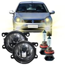 Par Farol Auxiliar Milha Renault Symbol 2009 a 2013 Lente em Vidro + Lâmpadas H11