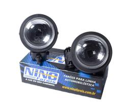 Par Farol Auxiliar Mini Milha Redondo Longo Alcance Branco