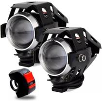 Par Farol Auxiliar para Moto 3 Estágios de Luz 5w - USB Par Farol Auxiliar para Moto 3 Estágios de Luz 5w - USB