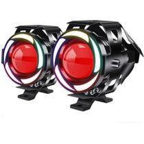 Par Farol Auxiliar para Moto 3 Estágios de Luz 8w Colorido