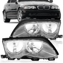 Par Farol Bmw Serie 3 Máscara Cromada 2003 2004 2005 Foco Duplo Par Farol Bmw Serie 3 Máscara Cromada 2003 2004 2005 Foco Duplo
