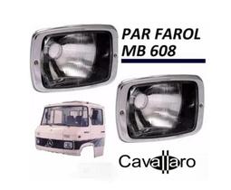 Par Farol Caminhão Mb 608 708 Com Aro Cromado Par Farol Caminhão Mb 608 708 Com Aro Cromado