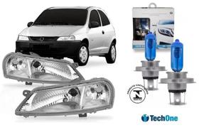 Par farol celta 1999 a 2006 mascara cromada super branca