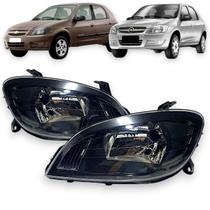 Par farol celta prisma 2007 2008 2009 a 2015 mascara negra Par farol celta prisma 2007 2008 2009 a 2015 mascara negra