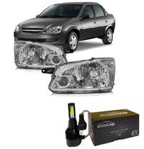 Par farol celta prisma 2007 a 2015 mascara negra super led