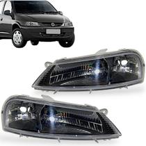 Par Farol Chevrolet Celta 2000 A 2006 Mascara Negra