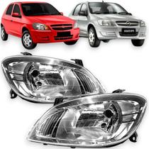 Par farol chevrolet celta prisma 2007 2008 a 2015 cromado