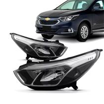 Par Farol Chevrolet Cobalt 2017 2018 2019 Máscara Cromada