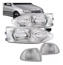 Par Farol com Foco Duplo e Piscas Cristal Palio 1996 a 2002 Par Farol com Foco Duplo e Piscas Cristal Palio 1996 a 2002