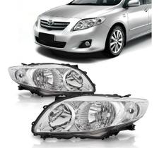 Par Farol Corolla 2008 2009 2010 2011 Máscara Cromada Foco Duplo