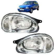 PAR Farol Corsa 1994 1995 1996 97 98 99 Cromado Lente Raiada