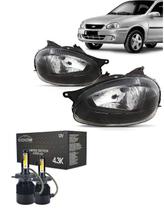 Par farol corsa 1994 a 2002 cromado vidro super led 6000k