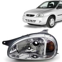 Par Farol Corsa 1994 Ate 2003 Hatch Pickup Sedan Furgao Carcaca Cinza Moldura Metalizada