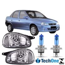 Par farol corsa hatch 1994 a 2002 cromado pl super branca