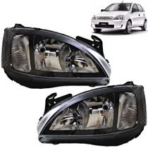 PAR Farol Corsa Hatch Sedan 2003 2004 2005 a 2012 Máscara Negra PAR Farol Corsa Hatch Sedan 2003 2004 2005 a 2012 Máscara Negra
