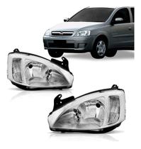 Par farol corsa montana 2003 até 2007 máscara cromada foco duplo