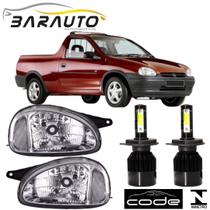 Par farol corsa pickup 1994 a 2002 cromado vidro super led 12/24v Par farol corsa pickup 1994 a 2002 cromado vidro super led 12/24v