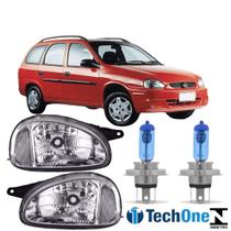 Par farol corsa wagon 1994 a 2002 cromado vd super branca Par farol corsa wagon 1994 a 2002 cromado vd super branca
