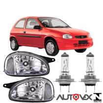 Par farol corsa wind 1994 a 2000 cromado e halogenas 8.5k pl