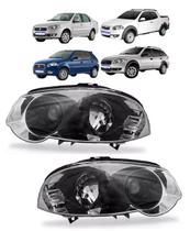 Par Farol Cromado Aro Preto Palio Siena Strada 2009 a 2012 Par Farol Cromado Aro Preto Palio Siena Strada 2009 a 2012