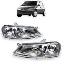Par Farol Cromado Chevrolet Celta 2000 A 2006