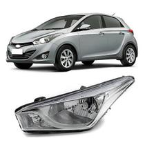 Par Farol Cromado Hb20 Hatch Sedan 2012 Ate 2015 Usa Lampada H4