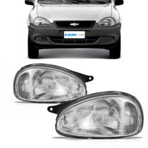 Par Farol Cromado Lente De Vidro Arteb Corsa 1994 A 2000 Kit2394