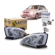 Par Farol Cromado Lente Raiada Lampadas H7 H1 Kit Nova Montana corsa Kit2640 Par Farol Cromado Lente Raiada Lampadas H7 H1 Kit Nova Montana corsa Kit2640