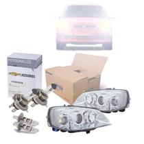 Par Farol Cromado Relgulagem Eletrica Lampada H1 H7 Kit Nova Astra 2003 A 2011 Kit2627