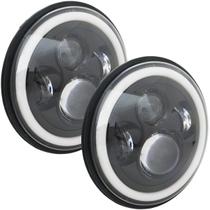 Par Farol de Led 7 Pol Angel Eye 60W Drl Seta Jeep Troller Fusca Kombi Wrangler Harley Rayx Lt1013