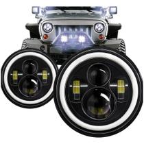 Par Farol De Led Angel Eye Defender 100w Fusca Kombi Jeep