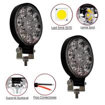 Par farol de led auxiliar redondo 27w 9 leds troller off-road carro 4x4 le-6710 -1013 Par farol de led auxiliar redondo 27w 9 leds troller off-road carro 4x4 le-6710 -1013