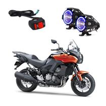 Par Farol de Milha Angel Eye U7 Azul para Moto Kawasaki Versys 1000 2012 2013 Par Farol de Milha Angel Eye U7 Azul para Moto Kawasaki Versys 1000 2012 2013