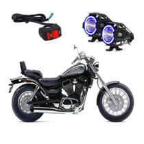 Par Farol de Milha Angel Eye U7 Azul para Moto Suzuki Intruder VS 1400 GLP 1994 1995 1996 1997 1998 2000 2001