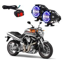 Par Farol de Milha Angel Eye U7 Mini Azul para Moto MT 01 1670 CC 2005 2006 2007 2008 2009 2010 até 2022 Par Farol de Milha Angel Eye U7 Mini Azul para Moto MT 01 1670 CC 2005 2006 2007 2008 2009 2010 até 2022