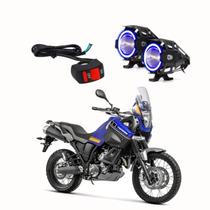 Par Farol de Milha Angel Eye U7 Mini Azul para Moto XT 600 Z Teneré 2011 2012 2013 2014 2015 até 2022