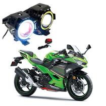 Par Farol de Milha Angel Eye U7 para Moto Kawasaki NINJA 400CC 45CV 2017 2018 2019
