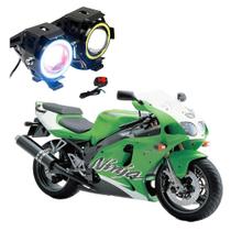 Par Farol de Milha Angel Eye U7 para Moto Kawasaki NINJA ZX 750CC 2001 2002 2003