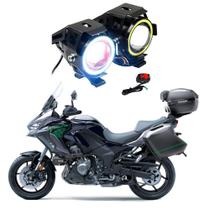 Par Farol de Milha Angel Eye U7 para Moto Kawasaki Versys 1000 Grand Tourer 2013 2014 2015 2016 2017 2018 2019 até 2022