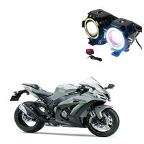 Par Farol de Milha Angel Eye U7 para Moto Kawasaki ZX 10 ZX 10R 2011 2012 2013 2014 2015 2016 2017 2018 2019 até 2022